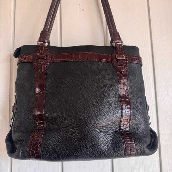 Vintage Brighton Black Leather Shoulder Bag